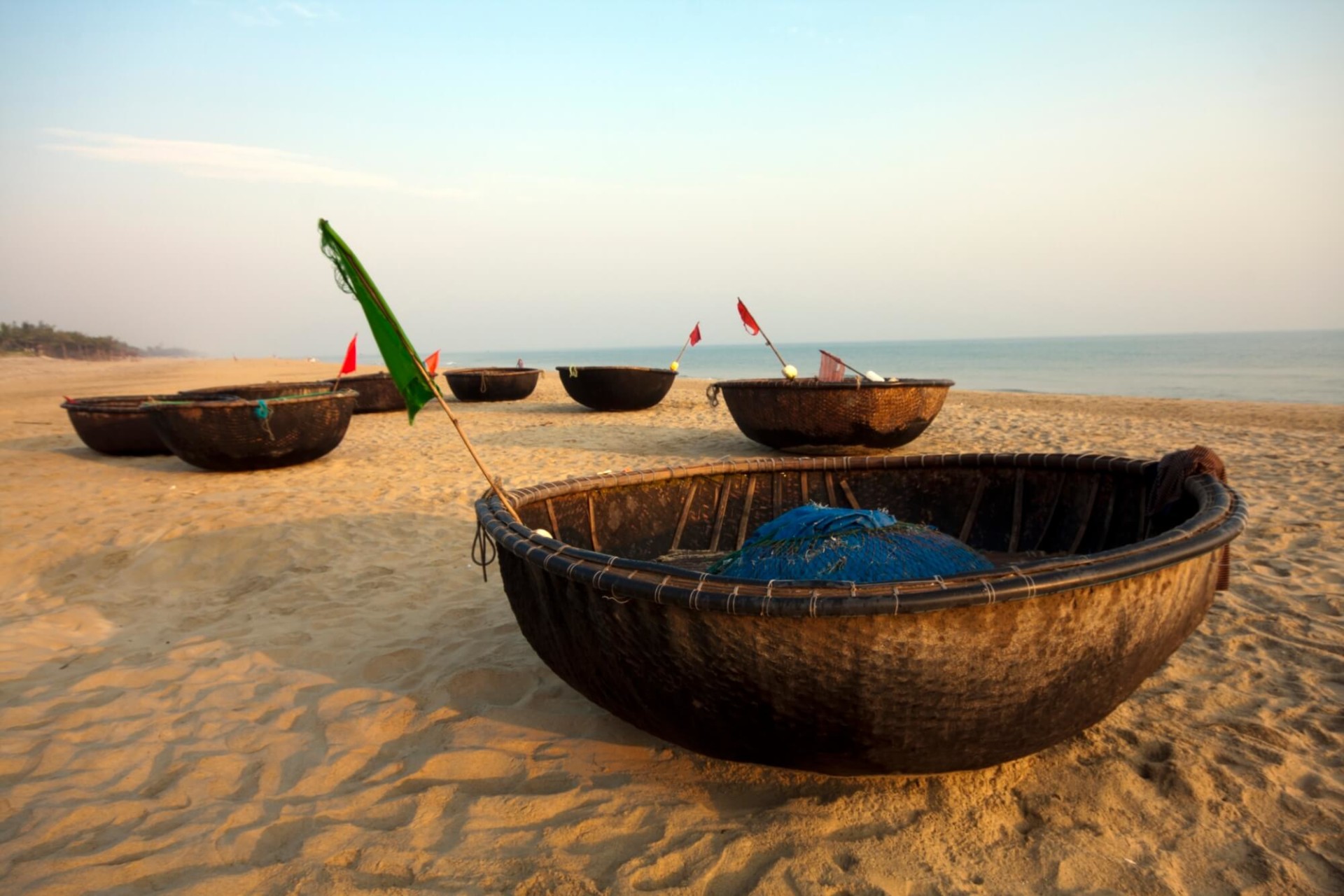Hoi An beach basket boat