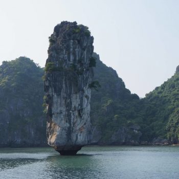 Impressive rock in mekong river